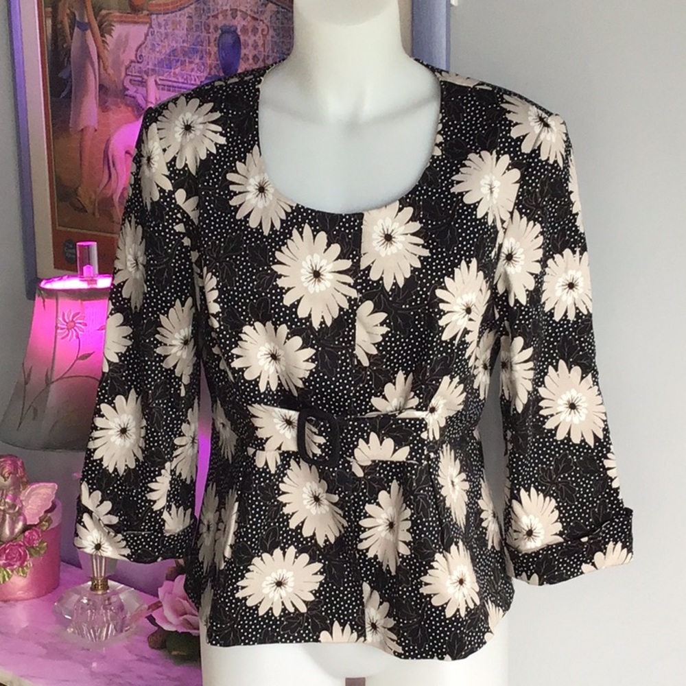 Liz Claiborne Floral Blazer Jacket   Size 12